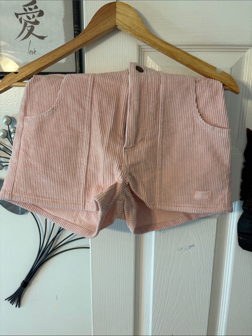 High-Rise Pink Corduroy Women's Shorts